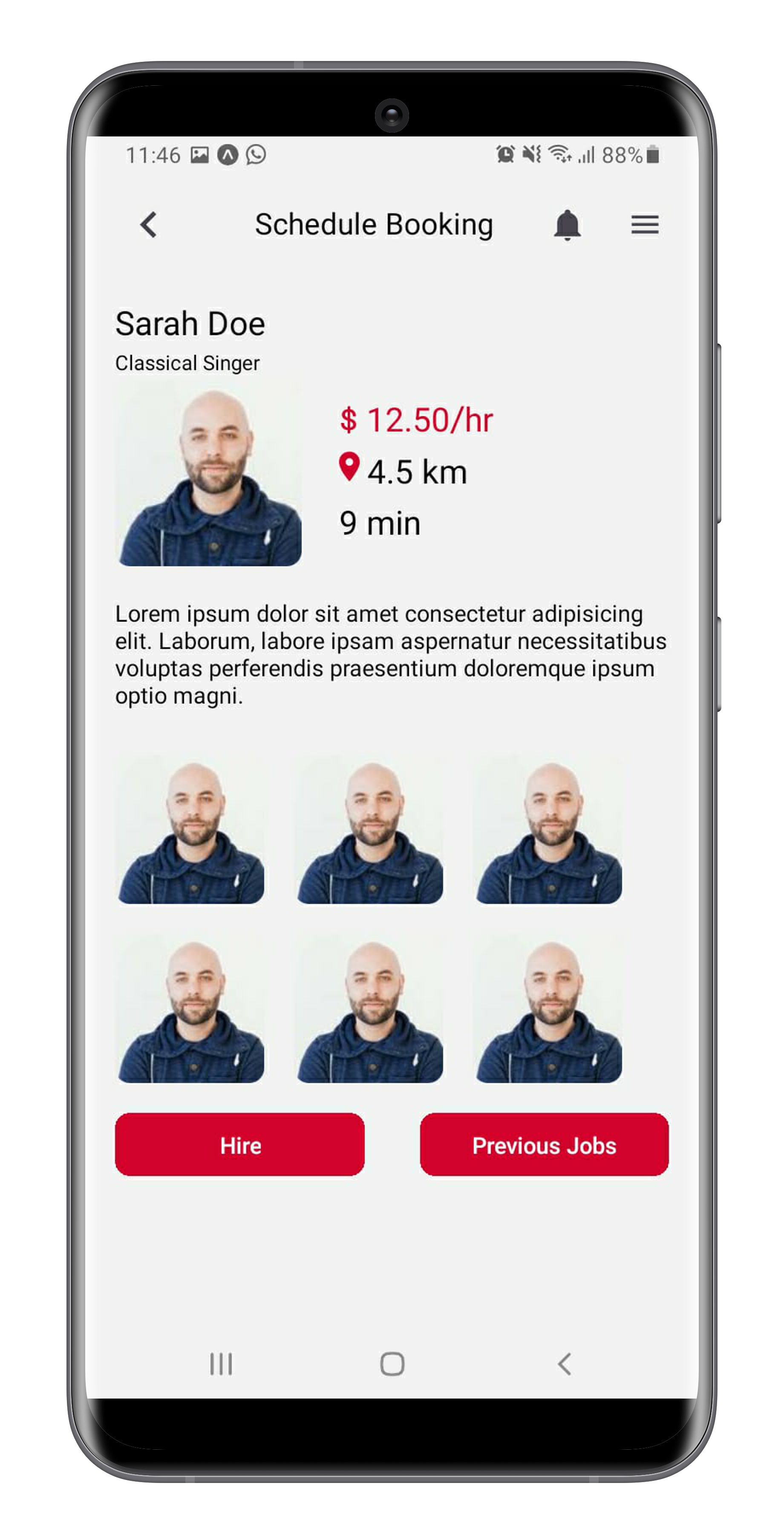 Booking page
