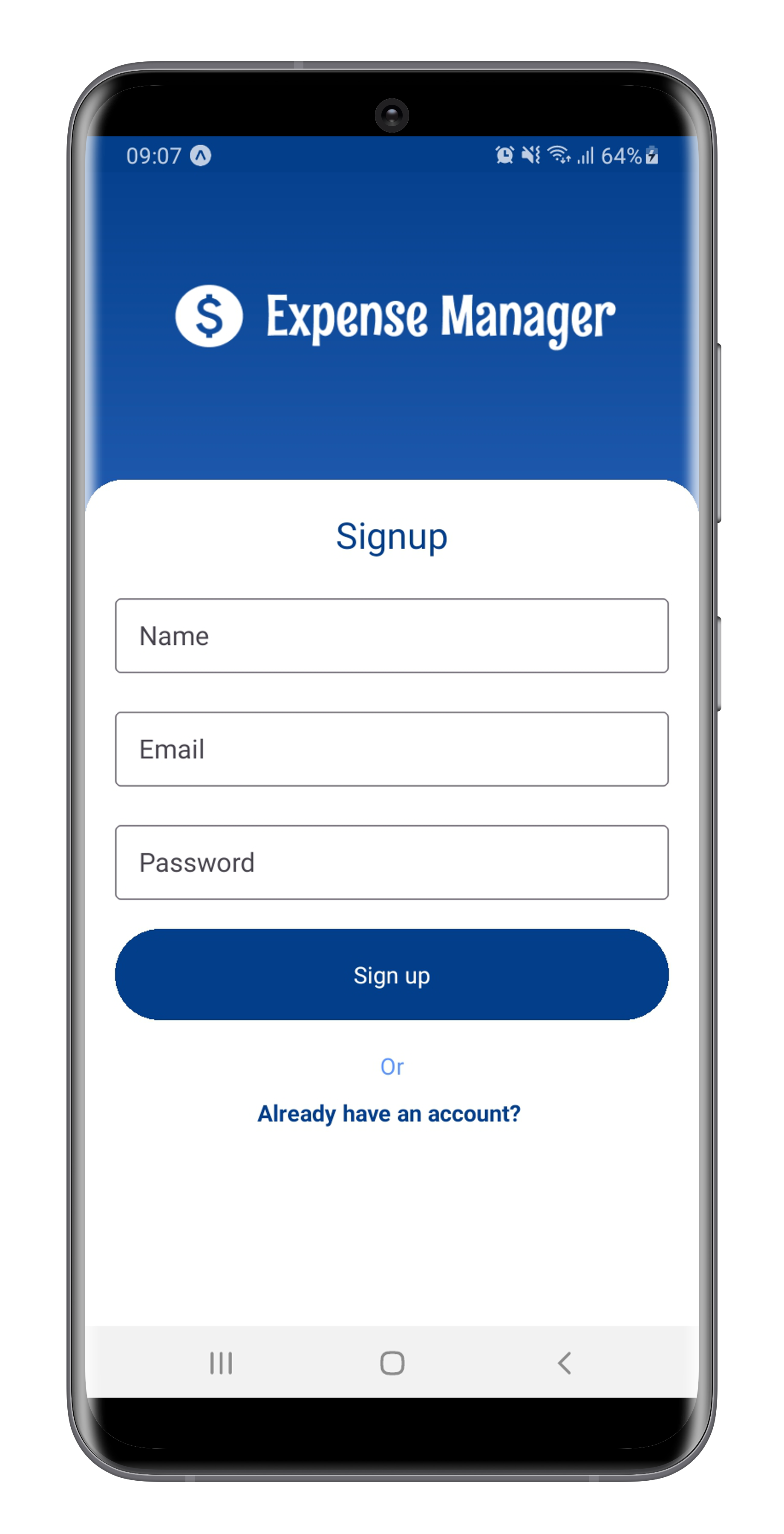 Expense Manager signup